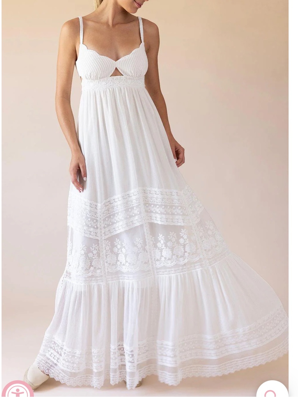 SALONI NAKI White Lace Maxi Dress